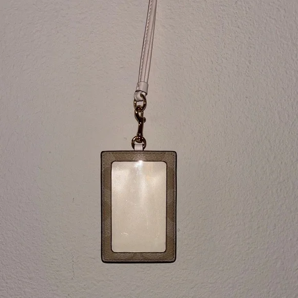 Coach Tan and Cream Card Holder Lanyard - Picture 2 of 3